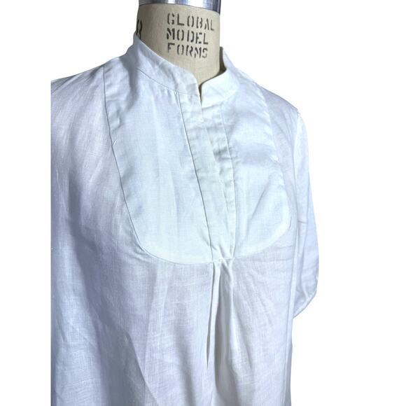 Sleepy Jones 100% Linen Bright White Tunic Dress Size Small - Picture 2 of 6
